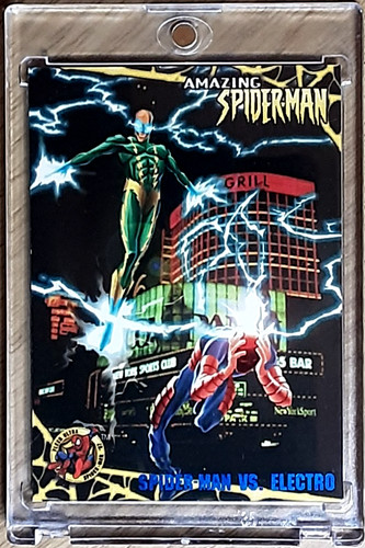 1997 spider man blue foil - blue, card